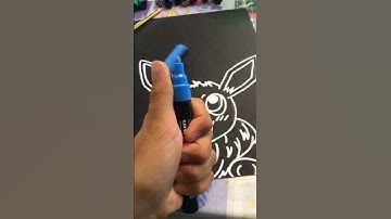 I drew an Eevee with uniposcas in neon style #shorts #drawing #animedrawing #pokemon #eevee #art