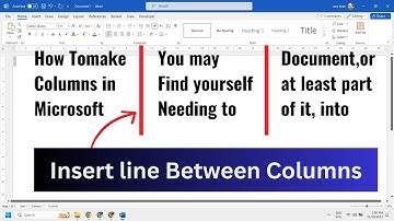 How to insert line between columns in Microsoft Word