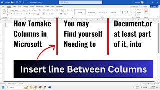 How to insert line between columns in Microsoft Word