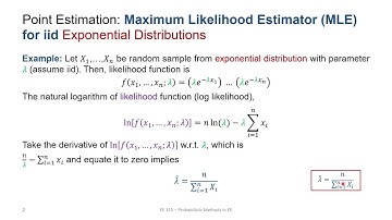 9.1.3 Maximum Likelihood Point Estimation