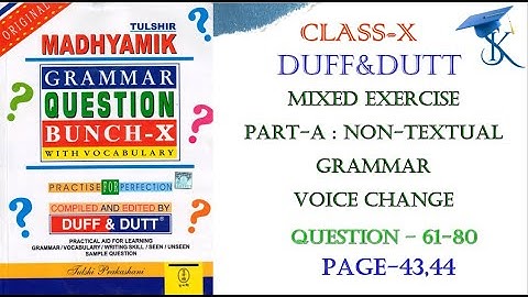 KS Coaching Centre #Duff&Dutt Class10 #page-43,44#non-textual(61-80)#voice#change #english#education