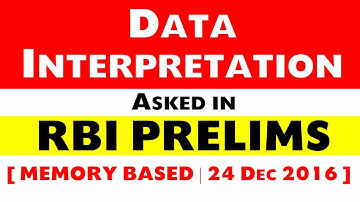 Data Interpretation Question [Memory Based ] Asked in RBI Prelims Exam (24 Dec 2016)