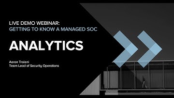 SOC Live Demo Webinar – Part 2: Analytics | Canon Business Services