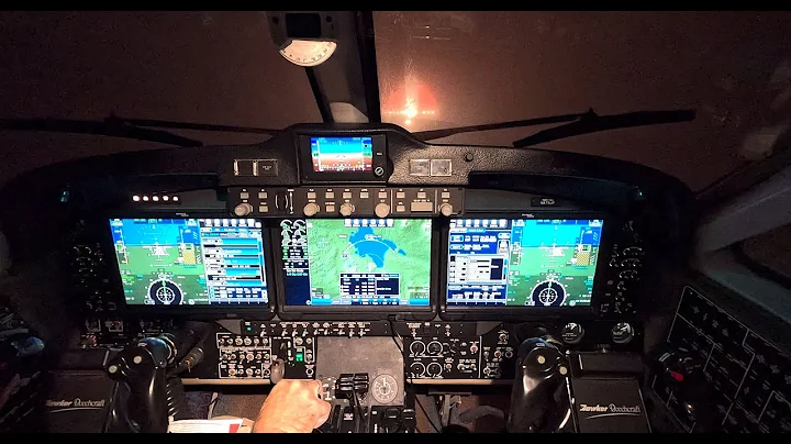 King Air B350 | ProLine Fusion | Night ILS approach to minimums
