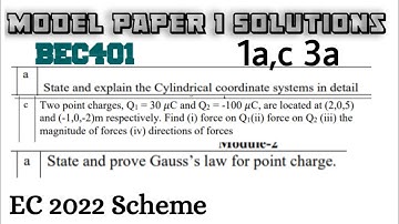 #1 Electromagnetic Theory Model Paper 1 1a,1c,3a Solved 4th Sem ECE 2022 Scheme VTU BEC401
