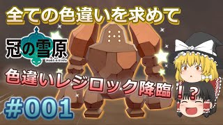 【ポケモン剣盾】色違いレジロック降臨！？ 必勝の捕獲法でお出迎え　【冠の雪原、伝説の色違いを求めて#001】