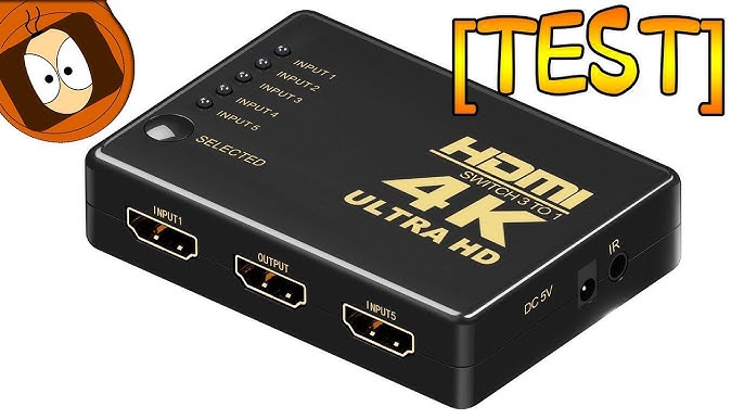 Switch HDMI soporte 4K con control remoto - 3x1 puertos Ultra HD - Tecnopura