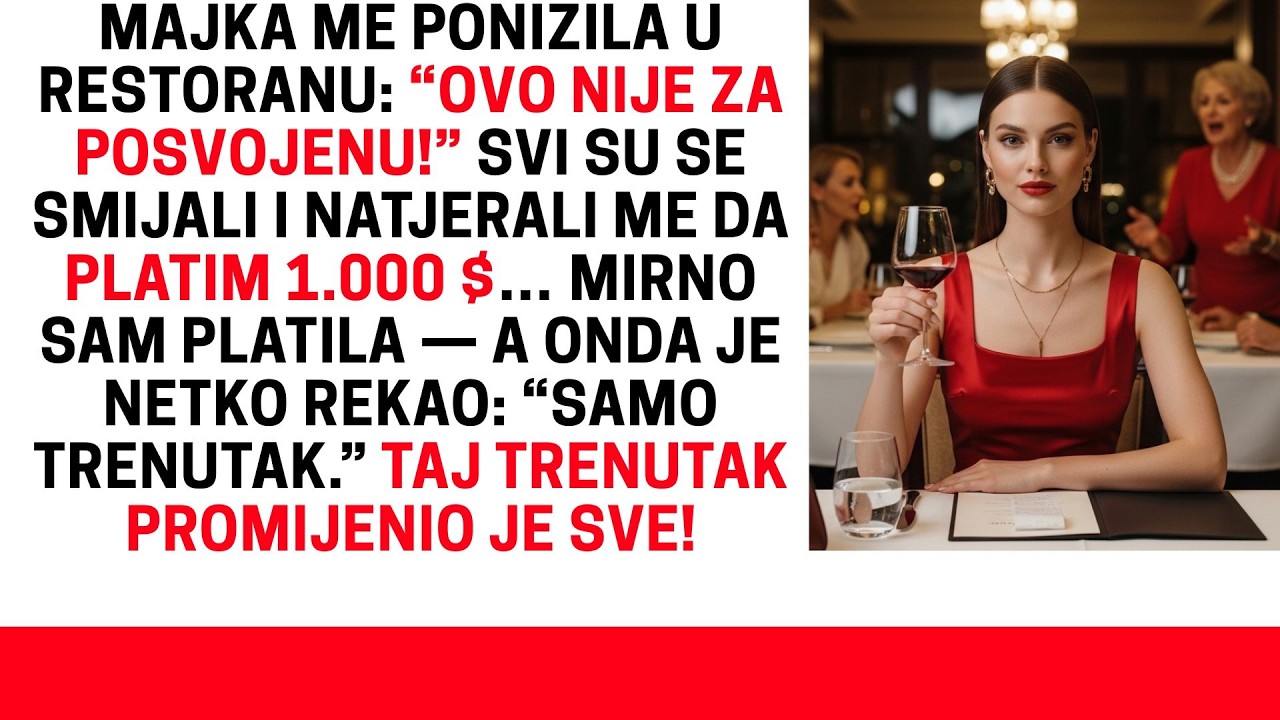 U RESTORANU JU JE POSRAMILA POSVOJNA MAJKA... ALI TADA SE SVE PROMIJENILO! 😱💔