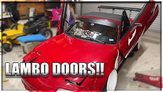 Bagged Miata Gets Lambo Doors Installed!!