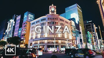Ginza Night Walk | Neon Main Street & Side Alleys | Tokyo Luxury District | 4K No Talking