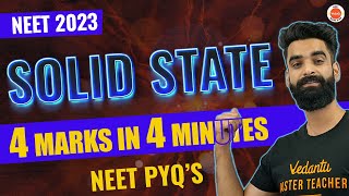 Solid State Class 12 Chemistry | NEET 2023 - 4 Marks in 4 Mint🔥| Class 12 Chemistry Chapter 1