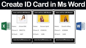 Automatically Generate ID Card in Microsoft Word with the help of Excel in Hindi / Urdu