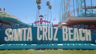 Santa Cruz  Most happening and crowded Beach Boardwalk Amusement Park  Walking Tour [4k]