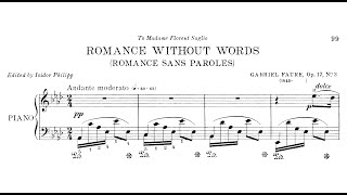 Gabriel Fauré: Romance Sans Paroles, Op.17/3
