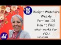 Weight Watchers Weekly Meeting Topic | Portions 101 | Finding what works | Portion vs Servings