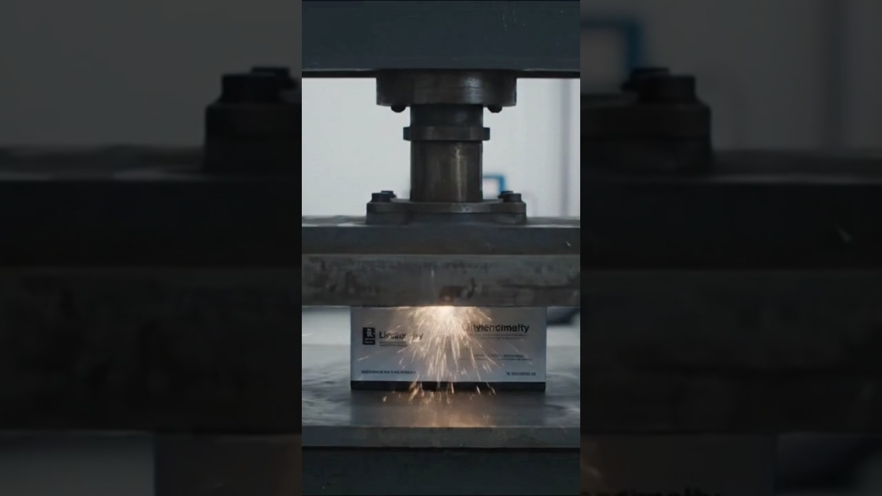 Lithium battery vs the 100 ton hydraulic press machine asmr satisfying video 