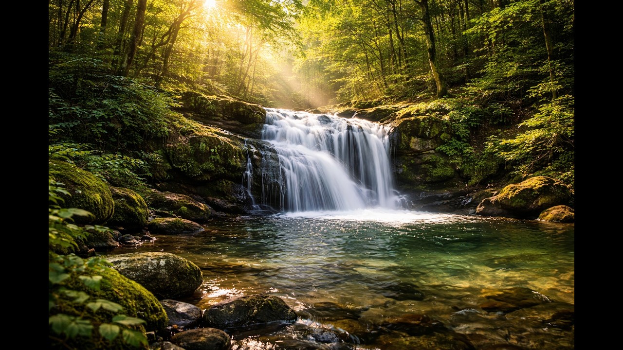 Peaceful Forest Waterfall 💧 Relaxing Nature Sounds for Sleep, Study ...