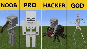 Pixel Art (NOOB vs PRO vs HACKER vs GOD) Skeleton in Minecraft