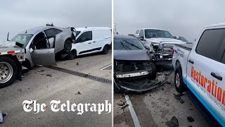 video: 'Super fog' causes deadly 158-car pile-up in Louisiana