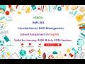 BMS 001 SOLVED ASSIGNMENT | BMS 001 IGNOU Solved Assignment Jan 2026 &amp; July 2026 | IGNOU