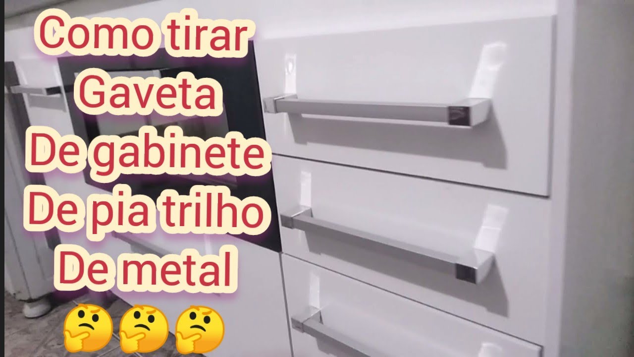 como tirar gaveta do gabinete da pia trilho de metal - YouTube