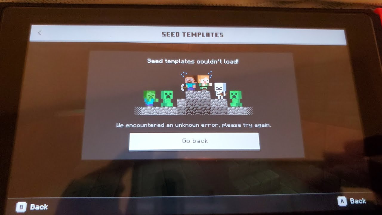Minecraft Nintendo Switch Seed Template Problem YouTube