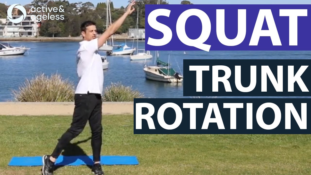 Deep Squat with Trunk Rotation - YouTube