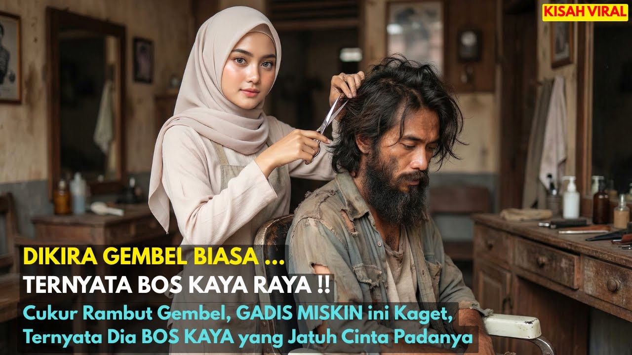 Cukur Rambut Pria Gembel, GADIS MISKIN ini Kaget, Ternyata dia BOS KAYA yang Jatuh Cinta Padanya !!