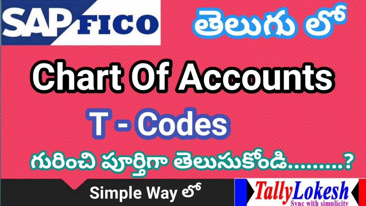 How To Know Chart Of Accounts T codes in SAP FICO తెలుగులో | By Lokesh ...