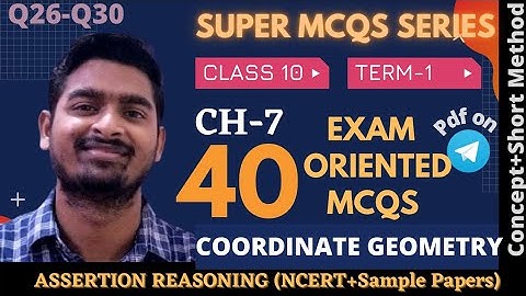 Assertion Reasoning Chapter 7 MCQS | Coordinates Geometry | Class 10 Maths | MCQS | n4ncert