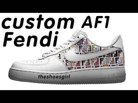 Custom Air Force 1 Colorful Fendi--Easy Apply Iron On Fendi Patches