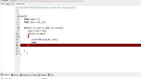 Gilbert (C) Tutorial, quick and fast square root program