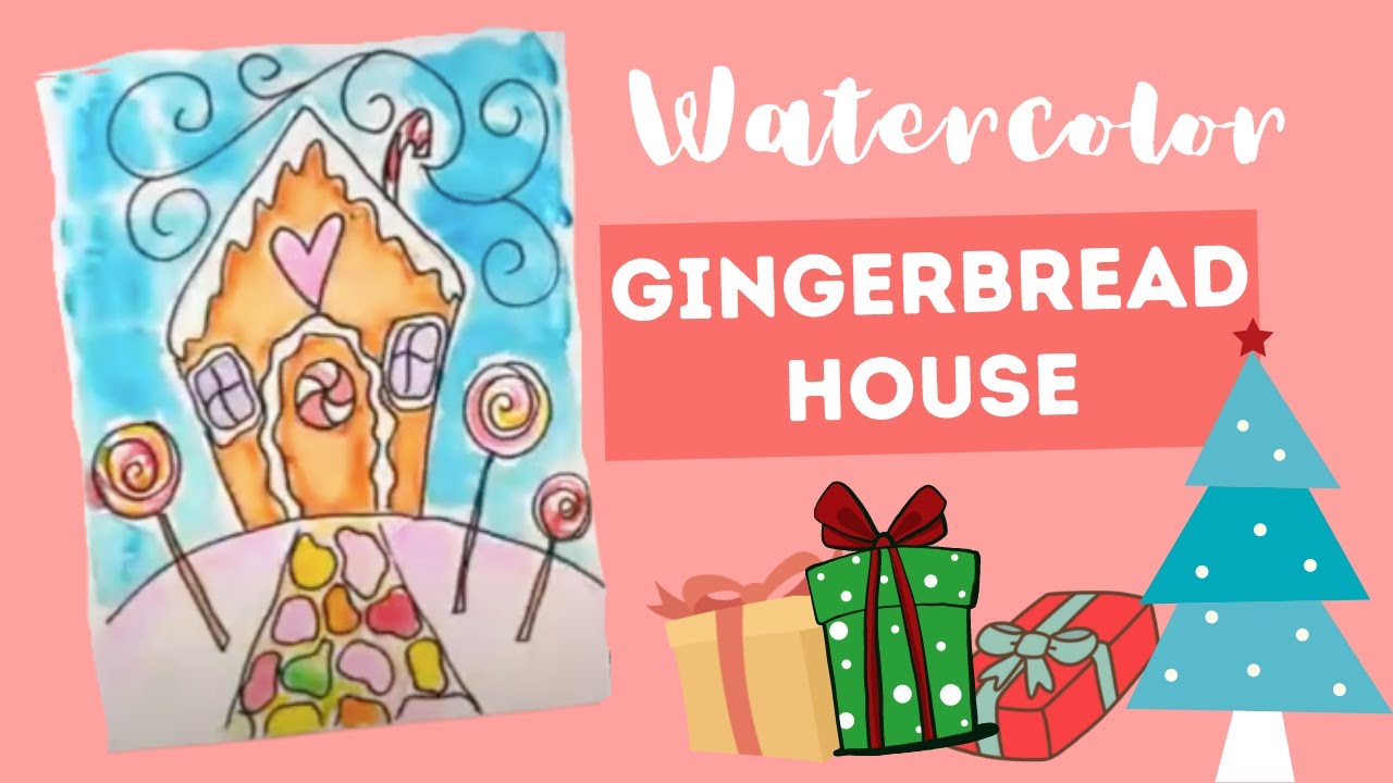 Watercolor Gingerbread House | Full Tutorial | P'zazz Art Studio - Youtube