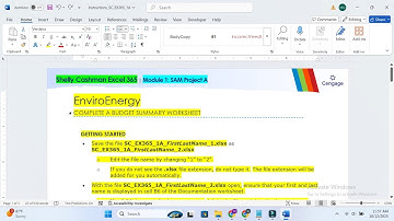 Shelly Cashman Excel 365 | Module 1: SAM Project A | EnviroEnergy | SC_EX365_1A