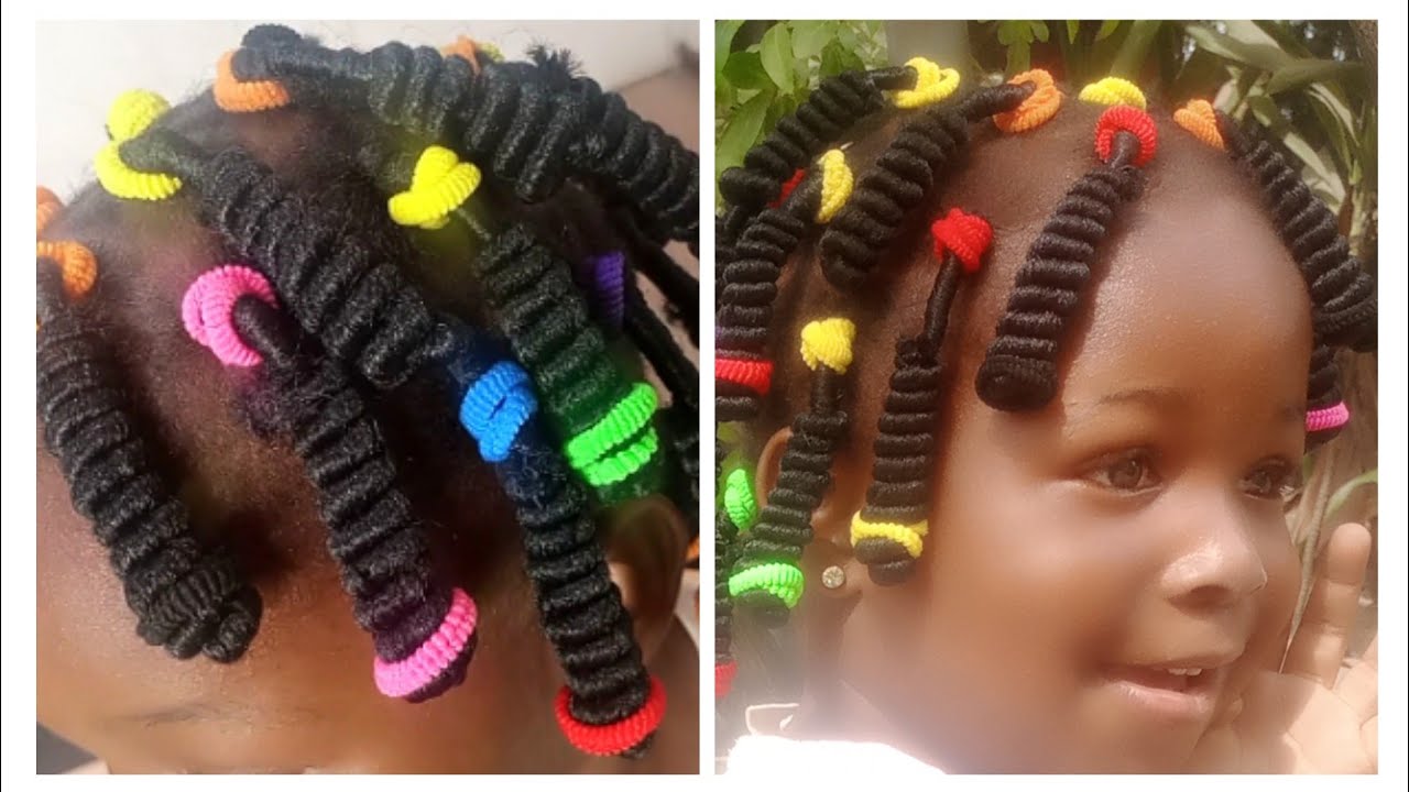 How to do Spiral Corkscrews Hairstyle for kids Using Brazilian wool
