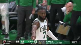 Jaylen Brown hits the long triple to bring the Celtics within 1 after being down by 26