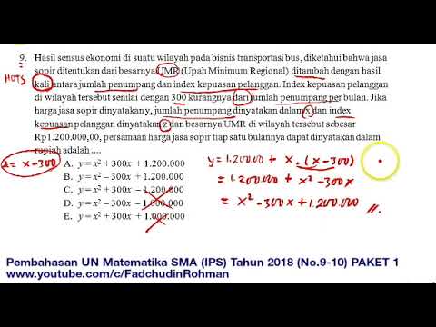 Pembahasan Soal Hots Un Unbk Matematika Sma Ma Ips 2018 No 9 10