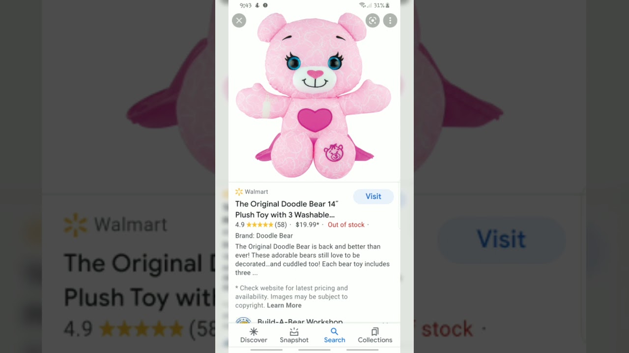 strawberry ice cream's Pastel pink strawberry color bear dog hybrid plush