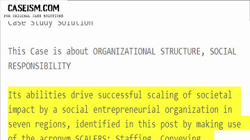 Scaling Social Entrepreneurial Impact Case Study Help - Caseism.com