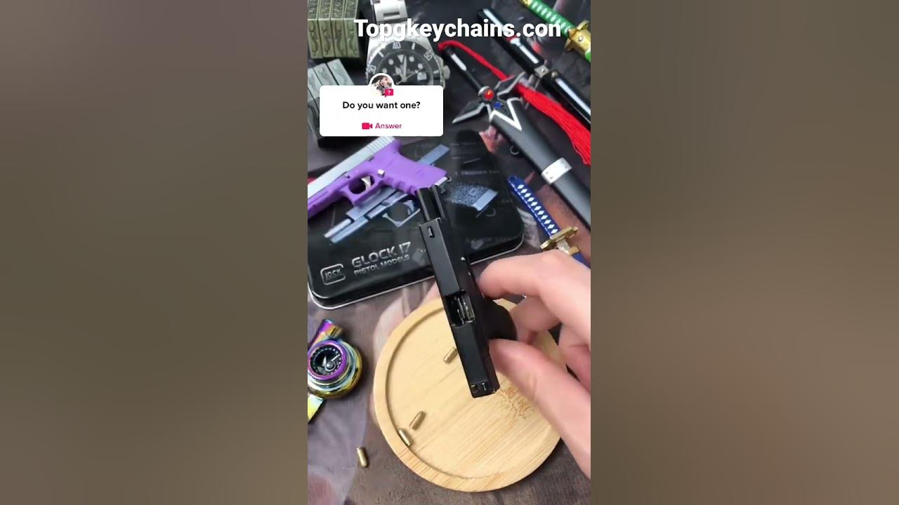 Mini glock keychain with bullets. Keychain gun with bullets fyp guns