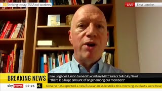 Fire brigade union chief tells Sky News journalist to stop repeating government spin