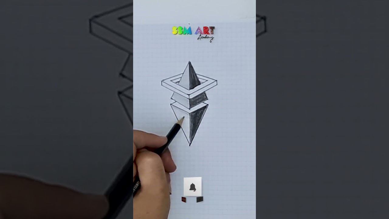 3D Geometric Drawing Tutorial | Impossible Shape Sketch | SSM Art