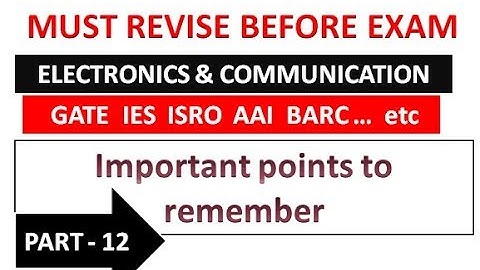 Important points & formula for GATE IES ISRO BARC PSUs-Part 12