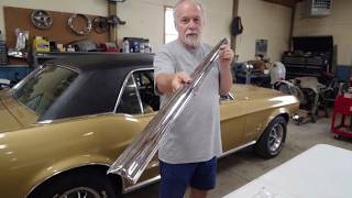 1968 Mustang golden nugget  Part 80  installing vinyl top, add some chrome.