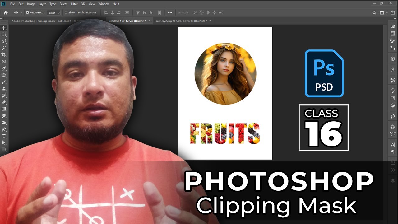 Adobe Photoshop for Beginners Clipping Mask Class 16 in Urdu - YouTube