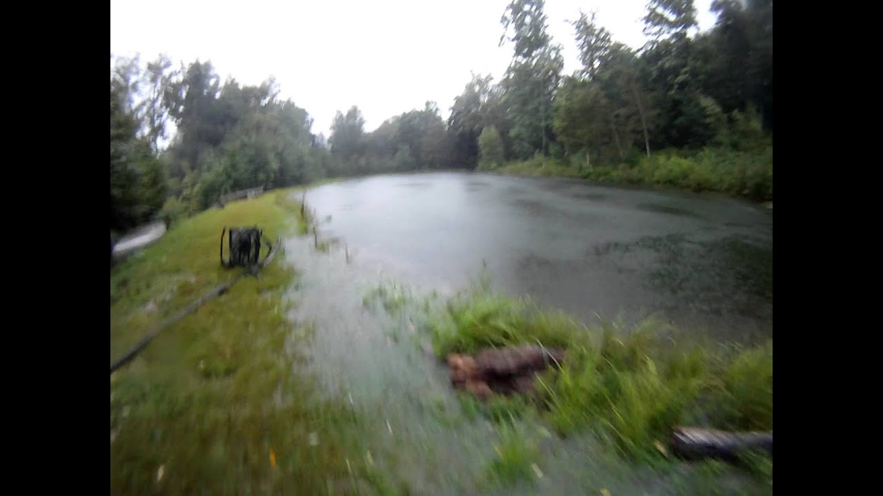 Water level rising in the pond - YouTube