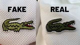 Håndskrift squat Regnskab Fake vs Real Lacoste T shirt / How To Spot Fake Lacoste T shirt - YouTube