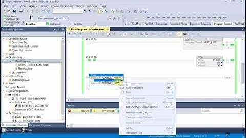 Setting up a MSG instruction Studio 5000