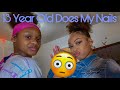 13 YEAR OLD DOES MY ACRYLIC NAILS | Na'Zyia