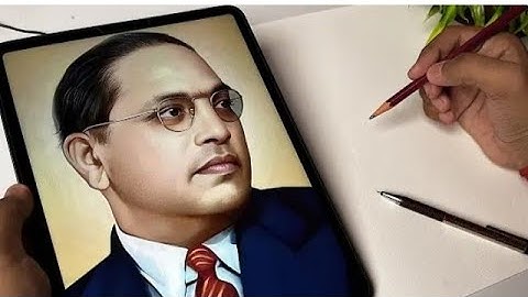 How to draw Dr BR Ambedkar, Step by step Outline Tutorial